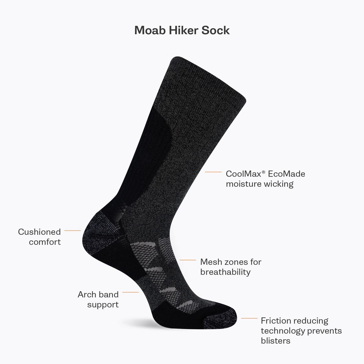 Moab Hiking Quarter Sock - Socks | Merrell
